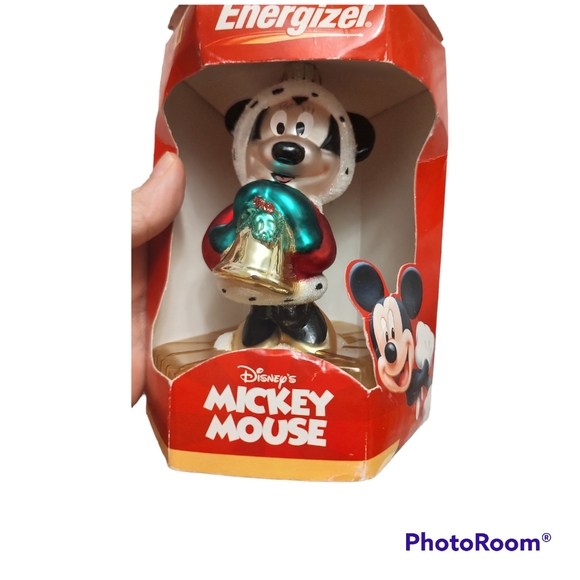 Vintage Disney Minnie Mouse Glass Christmas Ornament 2000 Energizer Holiday Home - Picture 2 of 4
